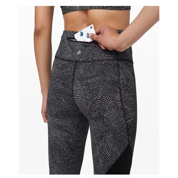 Lululemon Sz 10 Speed Wunder Tight Asym Free Spirit Ice Grey Black LW5CDYS $128 - Picture 6 of 14